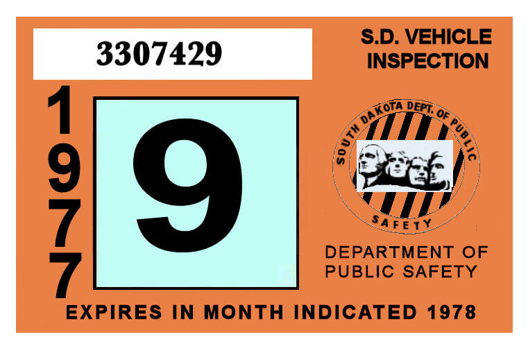 (image for) 1977-78 South Dakota INSPECTION Sticker